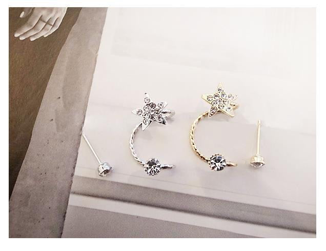 Single Left Ear Star Earring Stud and Clip