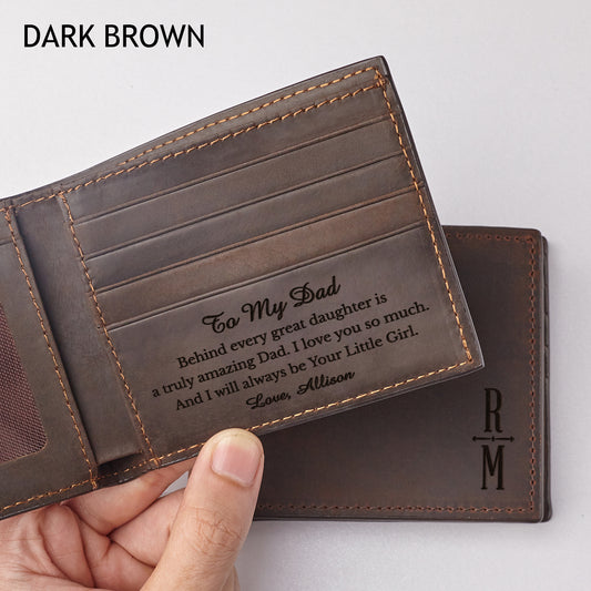 Wallet Gifts For Dad, Mens Leather Wallet, Dad Gift From Daughter