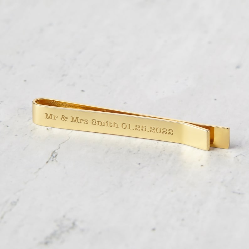 Engraved Tie Clip, Groom Tie Clip, Groom Gift From Bride