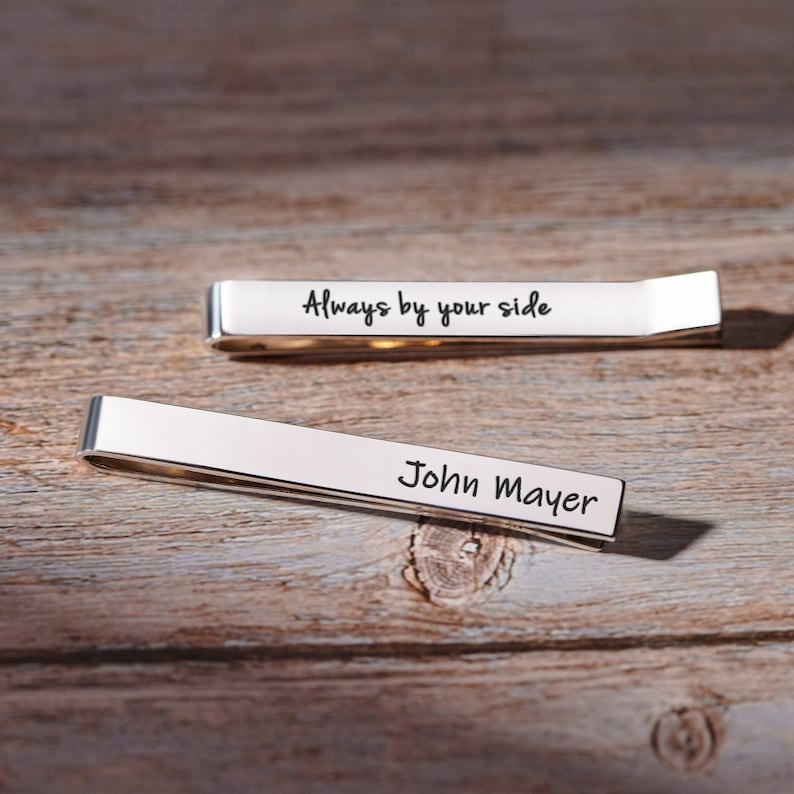 Engraved Tie Clip, Groom Tie Clip, Groom Gift From Bride