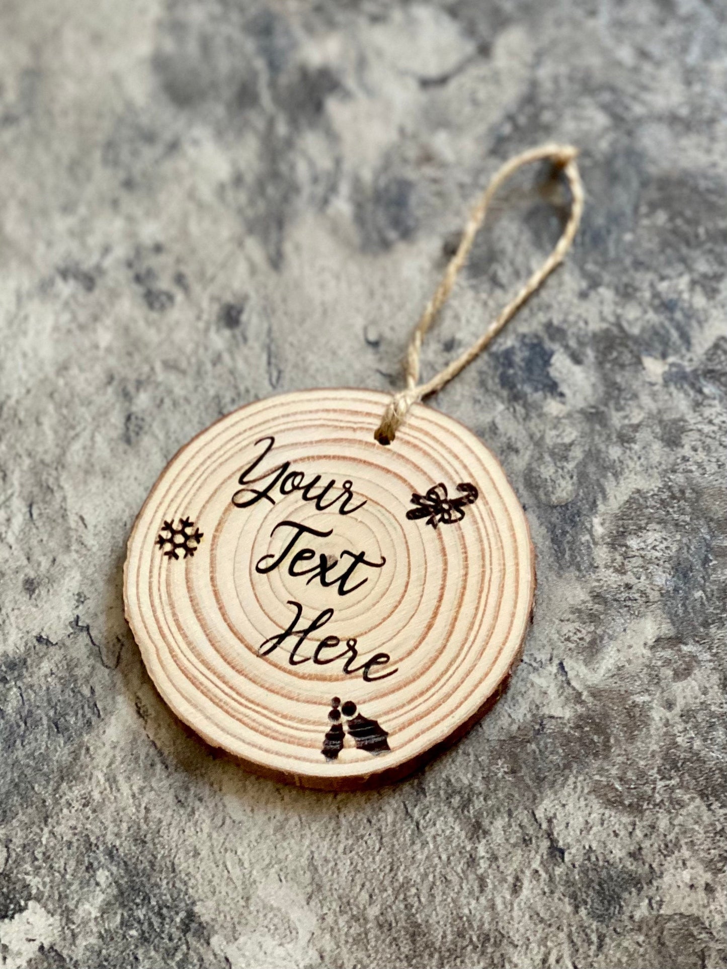 Custom Engraved Wood Christmas Ornament