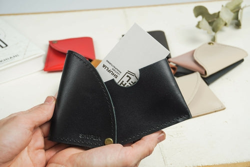 Personalized Credit Card and Business Card Holder, Small Leather Gift